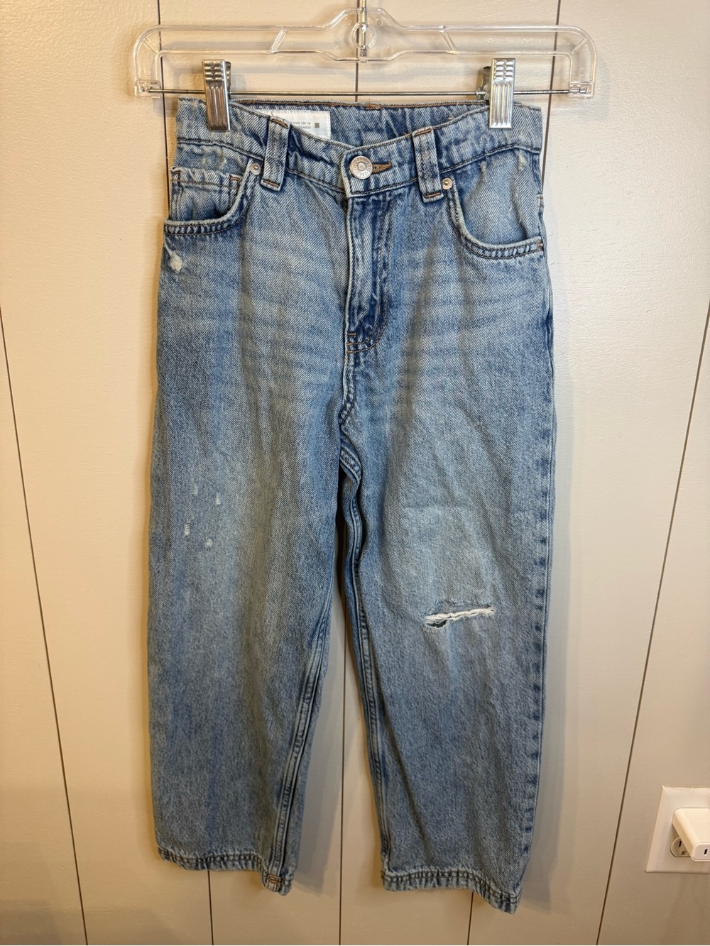 Zara Boys Relaxed Straight Jeans with Distressed Detail
